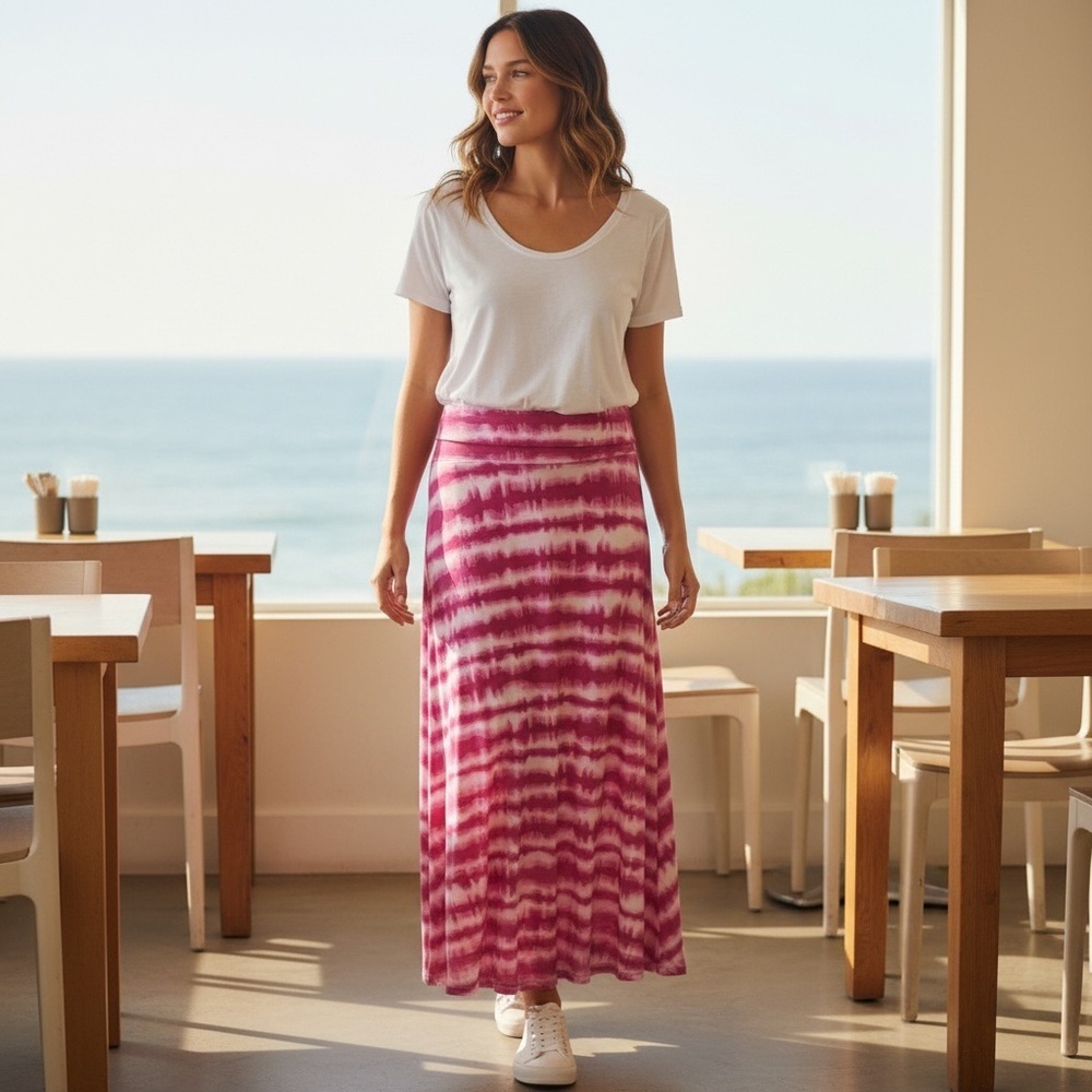 LuLaRoe tie-dyed maxi skirt. Size M. EUC.